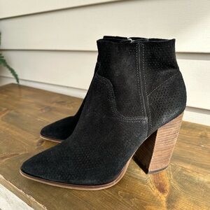 Vince Camuto Black Suede Ankle Booties